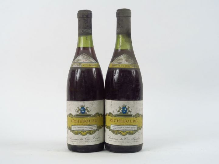 2 BOUTEILLES RICHEBOURG DOMAINE DU CLOS FRANTIN BICHOT - 1972 - BLS