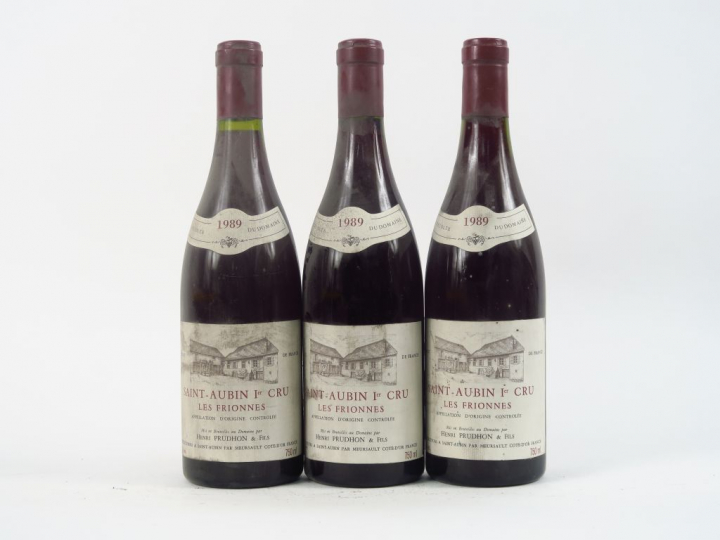 3 BOUTEILLES SAINT AUBIN 1er CRU 'LES FRIONNES' H. PRUDHON ET FILS - 1