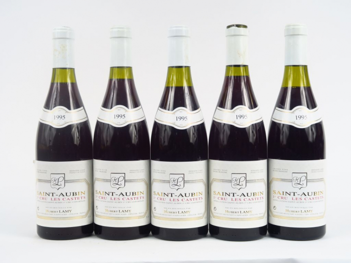 5 BOUTEILLES SAINT AUBIN 1er CRU 'LES CASTETS' H. LAMY - 1995 - 1 CAPS