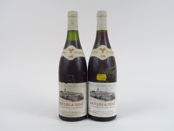 2 BOUTEILLES MOULIN A VENT DOMAINE DES HERITIERS TAGENT - 1988