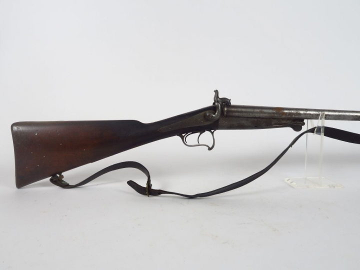 Fusil juxtaposé à broche calibre 16 système Lefaucheux, pontet à volut