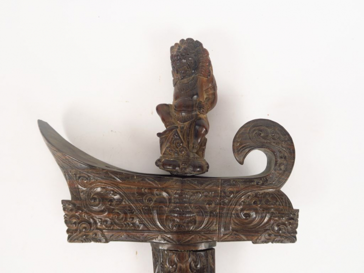 Grand kriss (500 mm de long) très belle lame en pamor blanc et noir à 