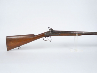 Vente aux enchères Fusil de chasse à percussion et platine à l'avant, arme montée fer, po