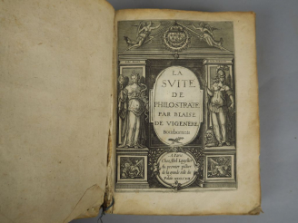 Vente aux enchères BLAISE DE VIGENERE. La Suite de Philastrate. Paris, Langellier 1597. i