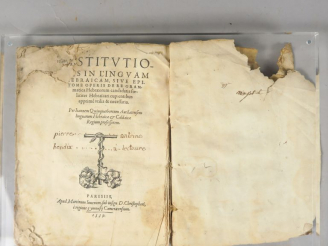 Vente aux enchères CINQUARBRES (Jean). Institutiones in linguam hebraïcam, sive Epitome d