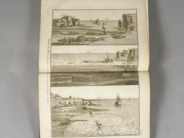 ENCYCLOPEDIE PANCKOUCKE. Planche de Pêches. Paris, Panckoucke 1793. in