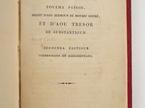 [FABRE, Jean-Baptiste Castor]. Lou siéché dé cadaroussa, pouèma patois