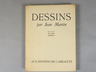 Vente aux enchères MARTIN (Jean). Dessins. Texte de Marc Barbezat. Lyon, Editions de l'Ar