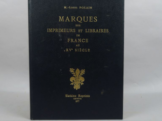 Vente aux enchères POLAIN (M.-Louis). Marques des Imprimeurs et Libraires en France au XV