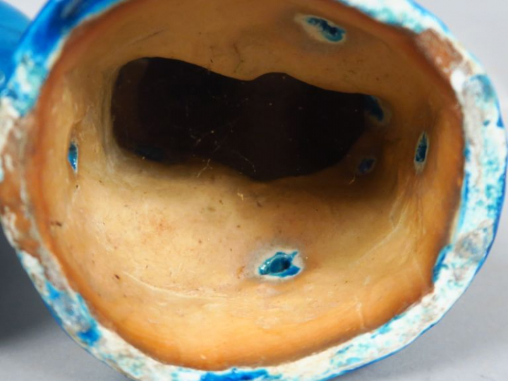 Couple de coqs en céramique émaillé turquoise. Chine, fin XIXème siècl