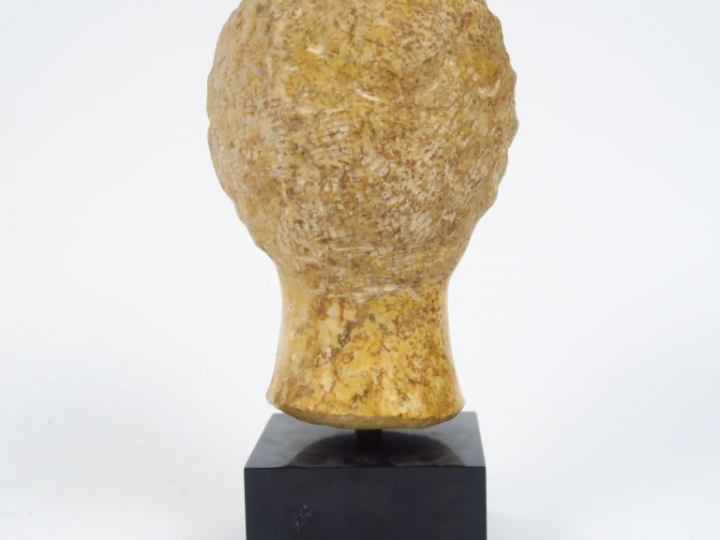 Sculpture XIXe en marbre "Portrait de jeune homme à l'antique". H. 21 