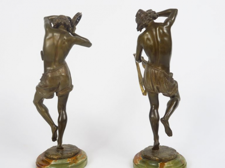 A. CARRIER. "Danseur napolitain au luth"/"Danseur napolitain au tambou