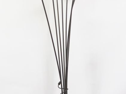 Lampadaire de style Art Nouveau en verre et métal, éclairant à sept lu