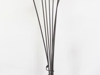 Vente aux enchères Lampadaire de style Art Nouveau en verre et métal, éclairant à sept lu