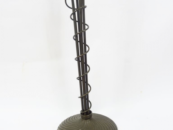 Lampadaire de style Art Nouveau en verre et métal, éclairant à sept lu