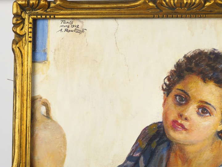 A. ROUBTZOFF. "Baya". Huile sur toile, signée en haut à gauche, située
