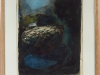 Vente aux enchères I. SIMA. "Composition abstraite". Aquarelle signée en bas à droite et 