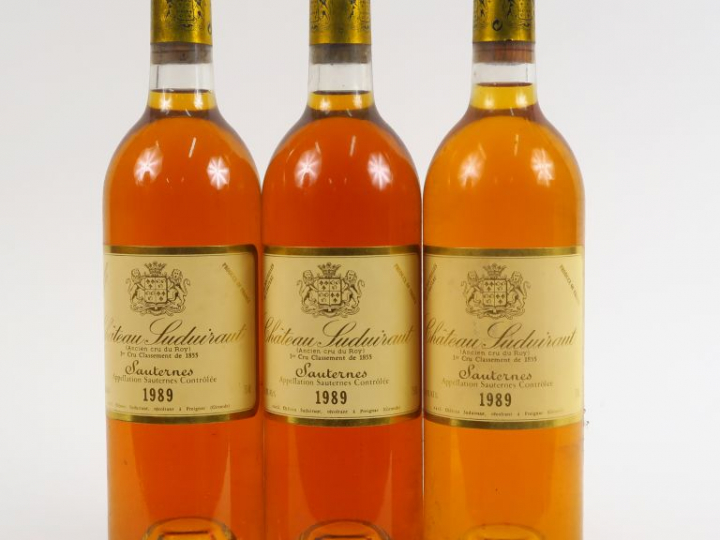 3 BOUTEILLES CHÂTEAU SUDUIRAUT 1er CC SAUTERNES - 1989