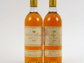 Vente aux enchères 2 BOUTEILLE CHÂTEAU D'YQUEM 1er CCS SAUTERNES - 1990 - BG/ETLA