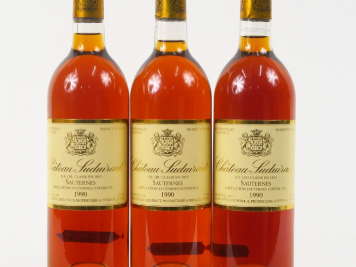 3 BOUTEILLES CHÂTEAU SUDUIRAUT 1er CC SAUTERNES - 1990