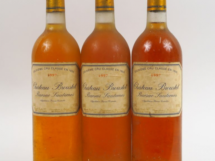 3 BOUTEILLES CHÂTEAU BROUSTET CC SAUTERNES - 1997 - BG+