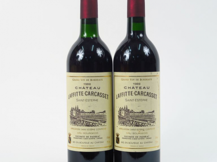 2 BOUTEILLES CHÂTEAU LAFFITTE CARCASSET ST ESTEPHE - 1988