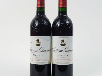 Vente aux enchères 2 BOUTEILLES CHÂTEAU GISCOURS GCC MARGAUX - 1993 - ET PORTANT DES INSC