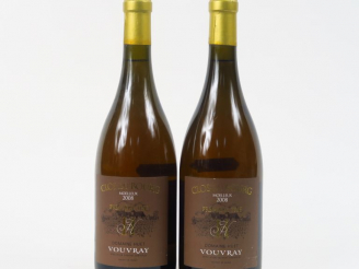 Vente aux enchères 2 BOUTEILLES VOUVRAY CLOS DU BOURG 'PREMIERE TRIE' HUET - 2008