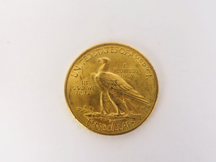 Pièce de 10 dollars or tête d'indien, 1926.  FRAIS ACHETEURS : 5% TTC