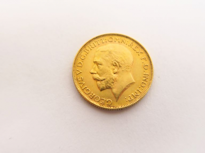 Une pièce Georges V en or 1928.  FRAIS ACHETEURS : 5% TTC