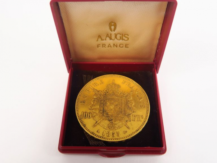 Pièce de 100 Francs or 1855-A.  FRAIS ACHETEURS : 5% TTC