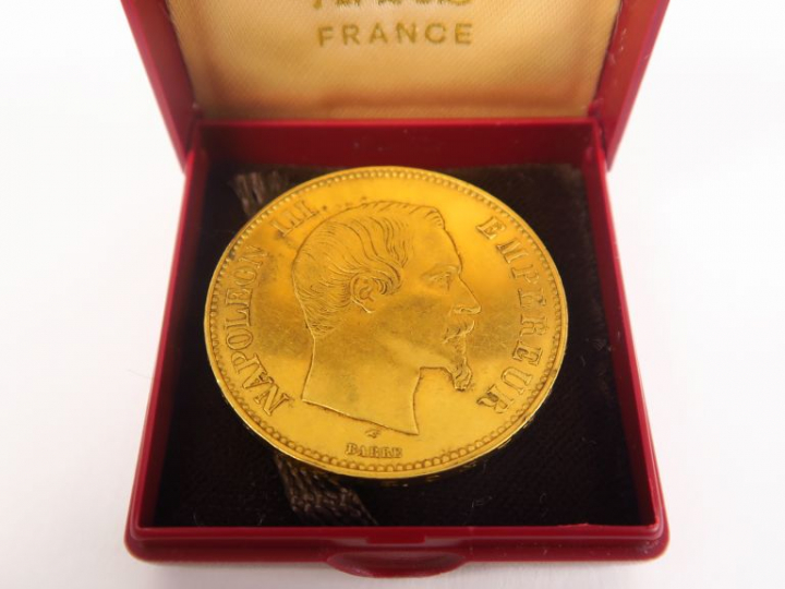 Pièce de 100 Francs or 1855-A.  FRAIS ACHETEURS : 5% TTC