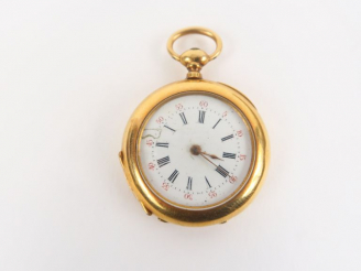 Vente aux enchères Montre de col en or jaune, cadran émaillé.  Poids tel. 23,94 g (petit 