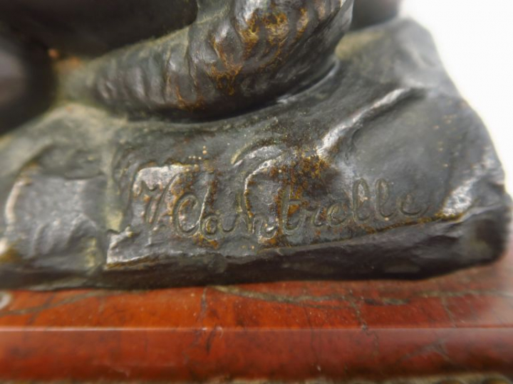 CANTRELLE "Bacchus enfant" Sculpture XIXème en bronze à patine brune. 