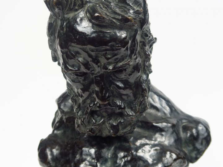 Alfredo PINA  "Portrait de Victor Hugo" Sculpture en bronze à patine b