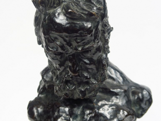 Vente aux enchères Alfredo PINA  "Portrait de Victor Hugo" Sculpture en bronze à patine b