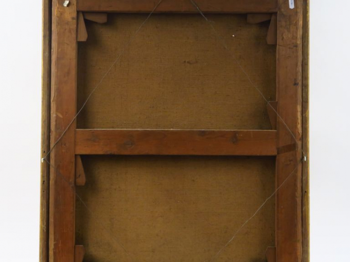 Ecole française XVIIIème. "Portrait d'homme aux livres". Huile sur toi