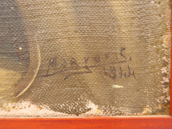 Ecole orientaliste "Portrait d'homme barbu" Huile sur toile.  Signée e