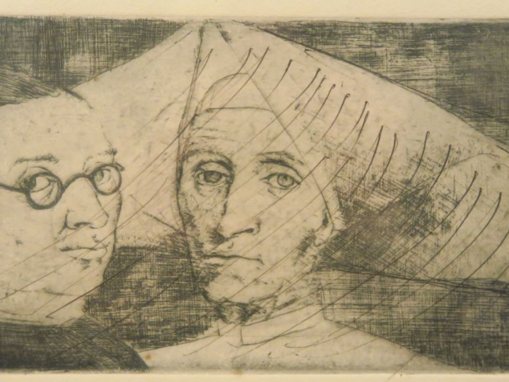 René-Jean CLOT "Personnages" Eau-forte.  Signée et numérotée 15/60.