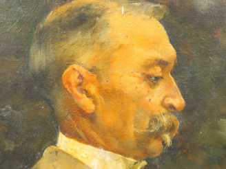 Vente aux enchères P. DELACROIX-GARNIER. "Portrait d'homme". Huile sur toile, signée en b