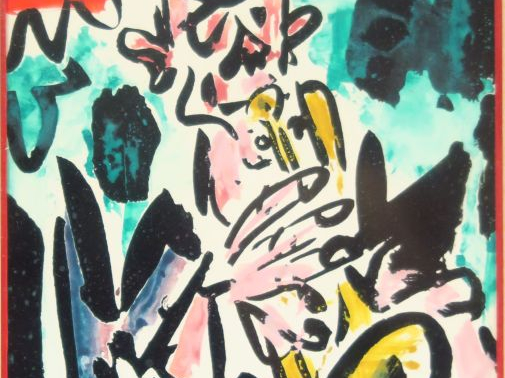 Gen PAUL. "Le trompettiste de jazz". Aquarelle gouachée. Signée en hau