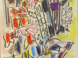 Vente aux enchères Gen PAUL  "L'accordéoniste" Pastel.  Signé en bas à gauche.  42 x 31 c