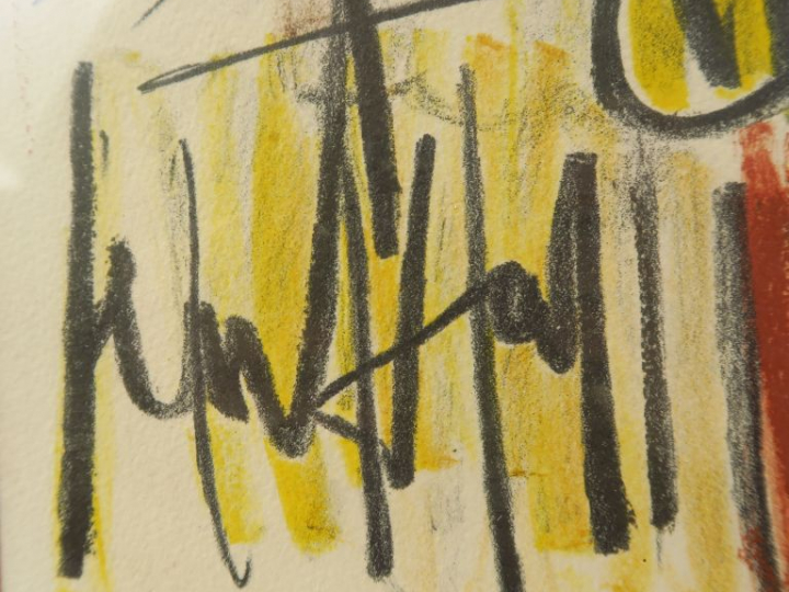 Gen PAUL  "L'accordéoniste" Pastel.  Signé en bas à gauche.  42 x 31 c