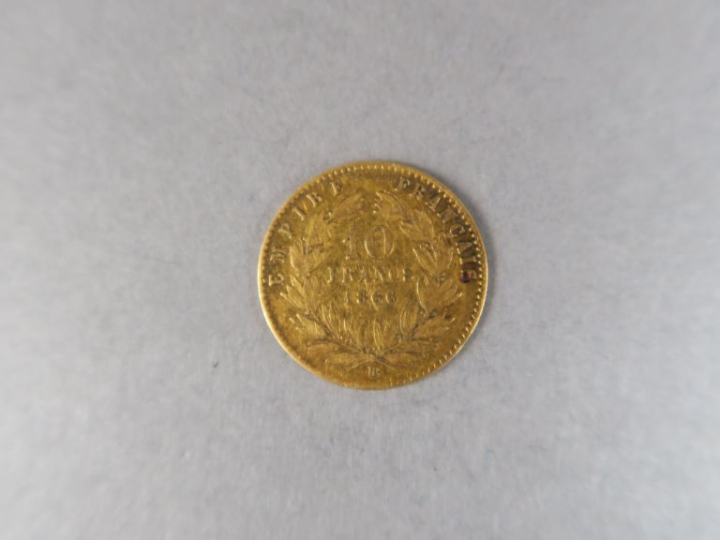 Une pièce de 10 Francs or, 1866-BB.  FRAIS ACHETEURS : 5% TTC