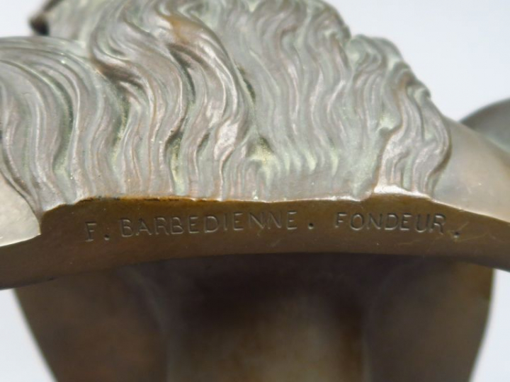 J. CLESINGER. "Christ à la couronne d'épines". Sculpture en bronze à p
