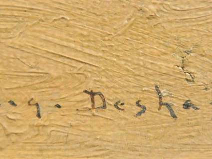 Eugène DESHAYES "Majorque" Huile sur toile.  Signée en bas à droite.  