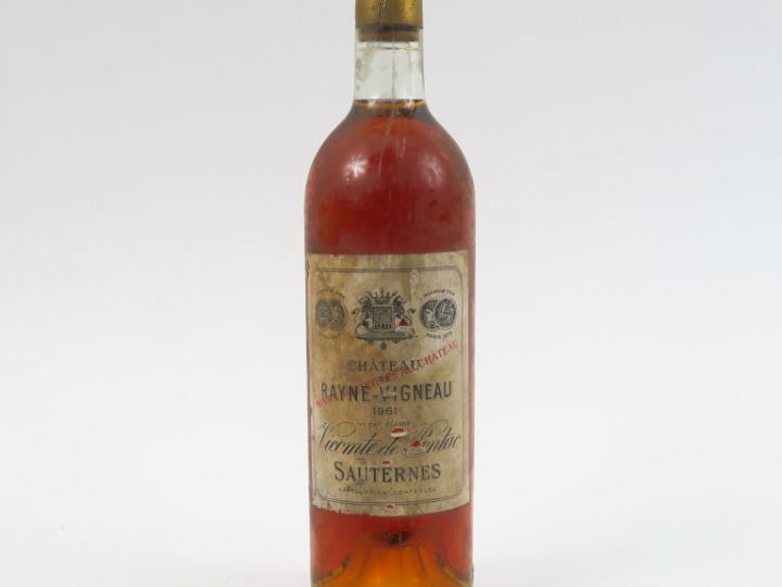1 BOUTEILLE CHÂTEAU RAYNE VIGNEAU 1er CC SAUTERNES - 1961 - BG/ES