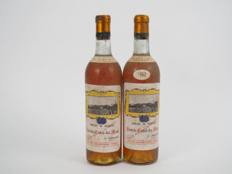 Vente aux enchères 2 BOUTEILLES DOMAINE DE CRABITAN STE CROIX DU MONT - 1962 - BG/1 PRESU