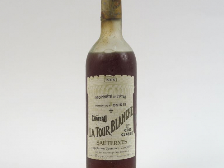 1 BOUTEILLE CHÂTEAU LA TOUR BLANCHE 1er CC SAUTERNES - 1965 - BEP/CAPS