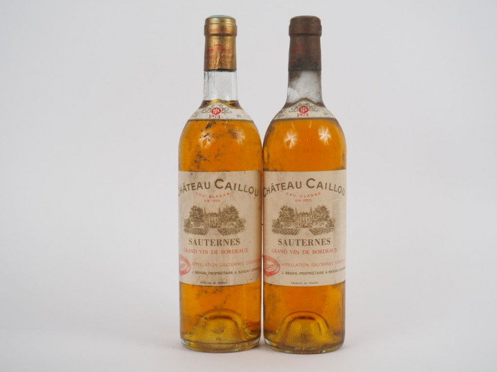 2 BOUTEILLES CHÂTEAU CAILLOU SAUTERNES - 1973 - 2 BG